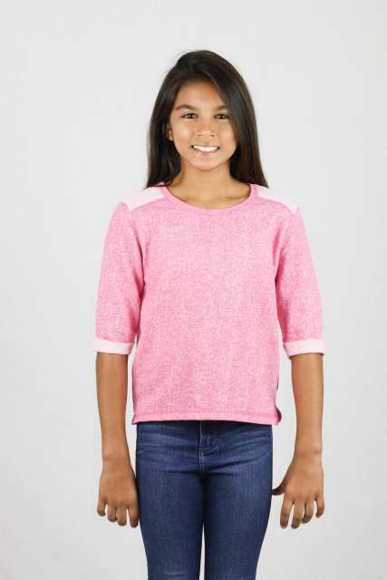 8908 Girls Cuffed 3/4 Sleeve Pullover