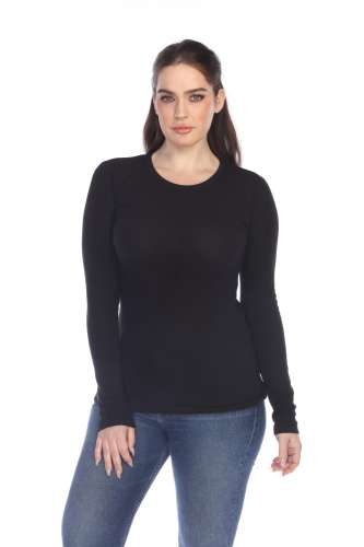 6100 Junior's Long Sleeve Thermal Crew Neck Tee