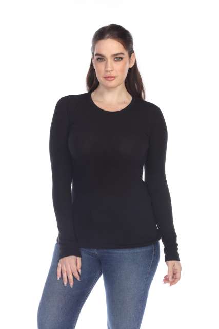 6100 Junior's Long Sleeve Thermal Crew Neck Tee