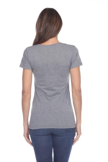 3203 Junior's Tri Blend Short Sleeve Deep V-Neck Tee