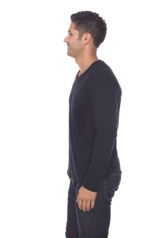 4701 Men's Slim Fit Long Sleeve V-Neck Tee