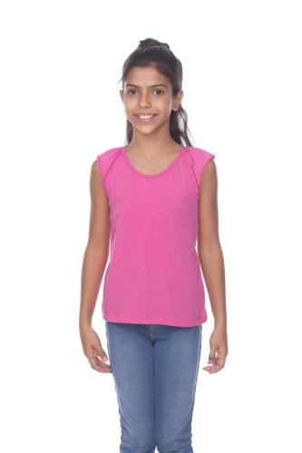 9014 Girl's Flutter Sleeve Tank