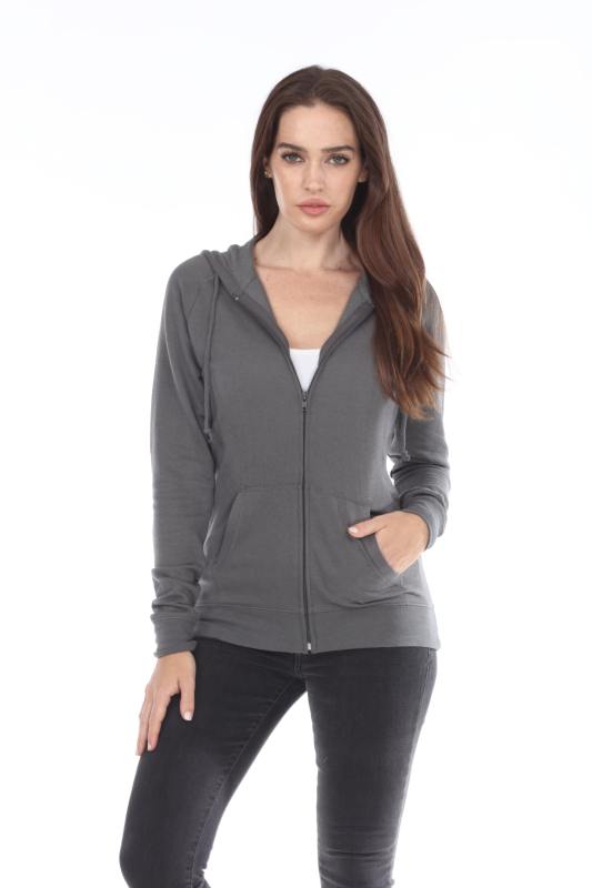 8902 Juniors French Terry Long Sleeve Zip Hoodie