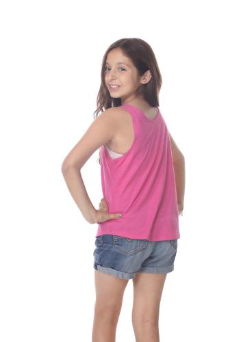 9016 Girls Curved Hem Tank Top