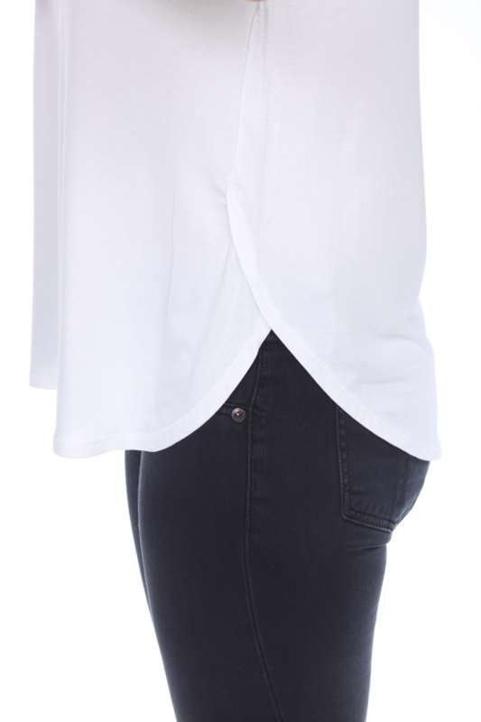 7250  Ladies Fancy Curved Side Short Sleeve Tee
