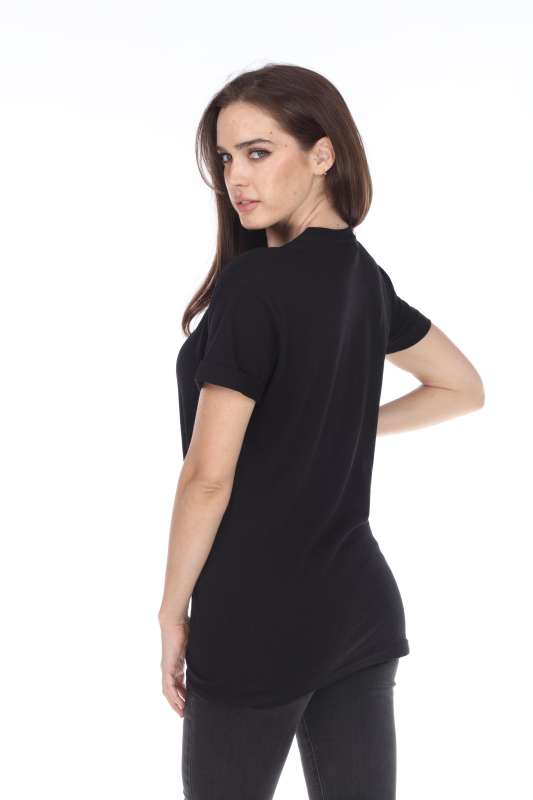 4004 Adult Unisex Short Sleeve Crew Neck Rolled Cuff Tee