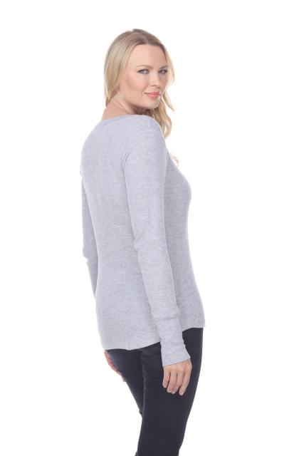 7610 Ladies Long Sleeve Crew Neck Tee With Exposed Thumb Cuff
