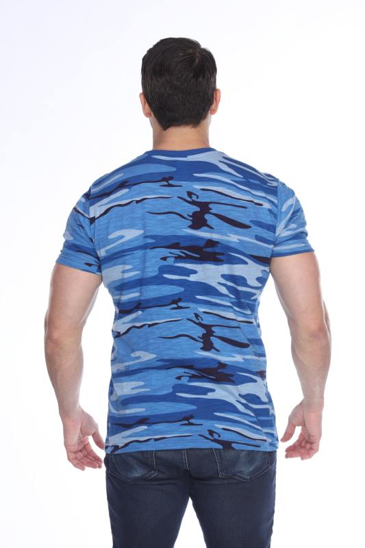 3750C Men's Camo Print Cotton Slub Crewneck Tee