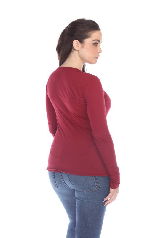 1103 Junior's Long Sleeve Tear Drop V-Neck Tee