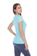 3503 Junior's Burnout V Neck Tee