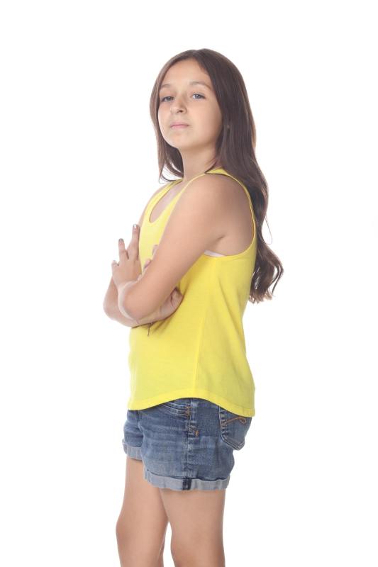 9016 Girls Curved Hem Tank Top