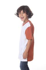 9607 Boy's Color Block V Neck Tee
