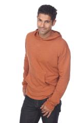 8705 Men's Long Sleeve Hooded Cotton Slub Pullover