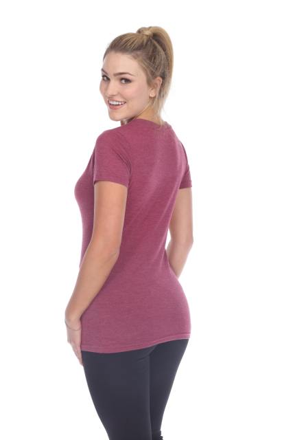 3203 Junior's Tri Blend Short Sleeve Deep V-Neck Tee
