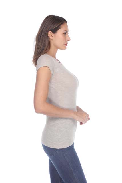 6050 Juniors Cap Sleeve Cotton Slub Tee