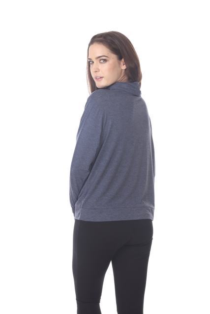 3217 Junior's Relaxed Mock Neck Long Sleeve Pullover
