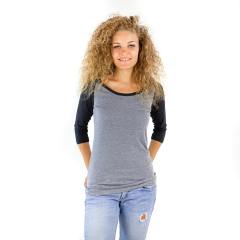 3206 Junior's Tri Blend 3/4 Contrast Sleeve Raglan