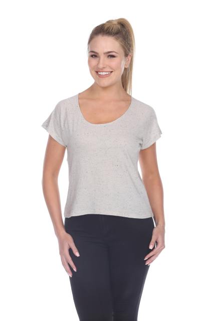 1202 Junior's Cotton Nub Short Sleeve Crop Box Tee