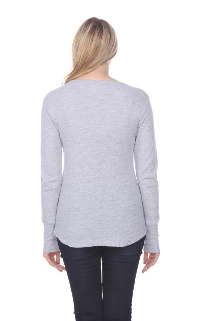 7610 Ladies Long Sleeve Crew Neck Tee With Exposed Thumb Cuff