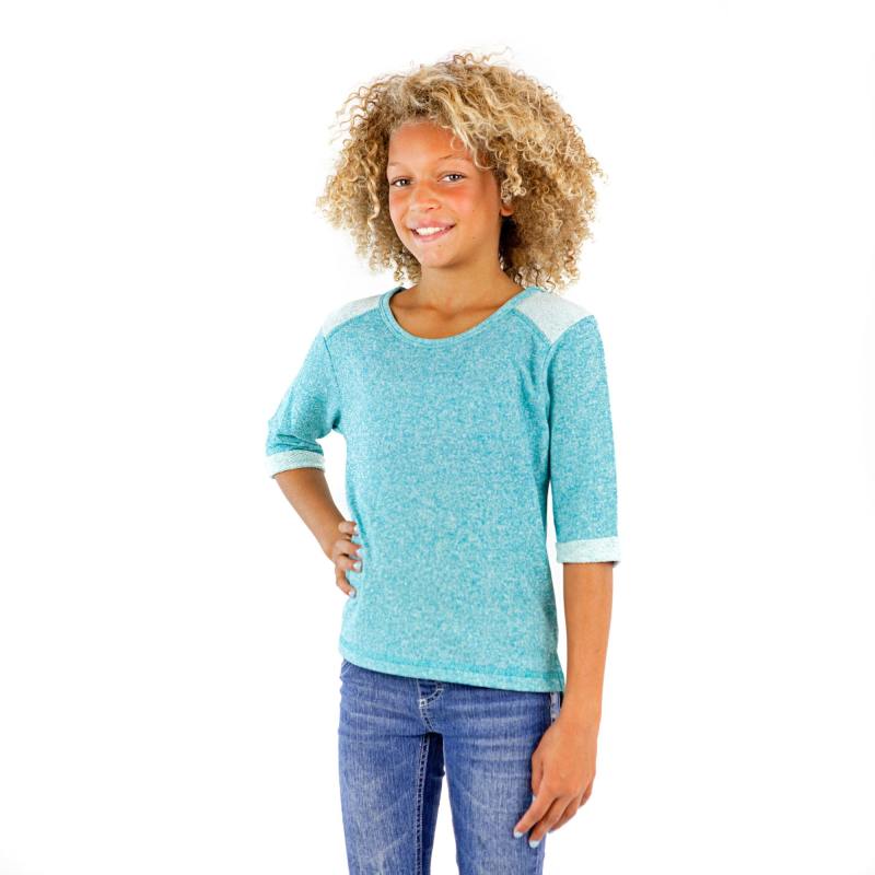 8908 Girls Cuffed 3/4 Sleeve Pullover