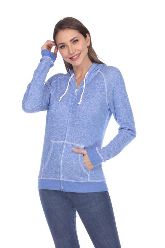 8902 Juniors French Terry Long Sleeve Zip Hoodie