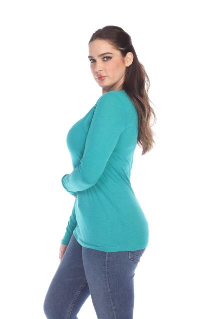 3100 Junior's Long Sleeve CVC Blended Crew Neck Tee