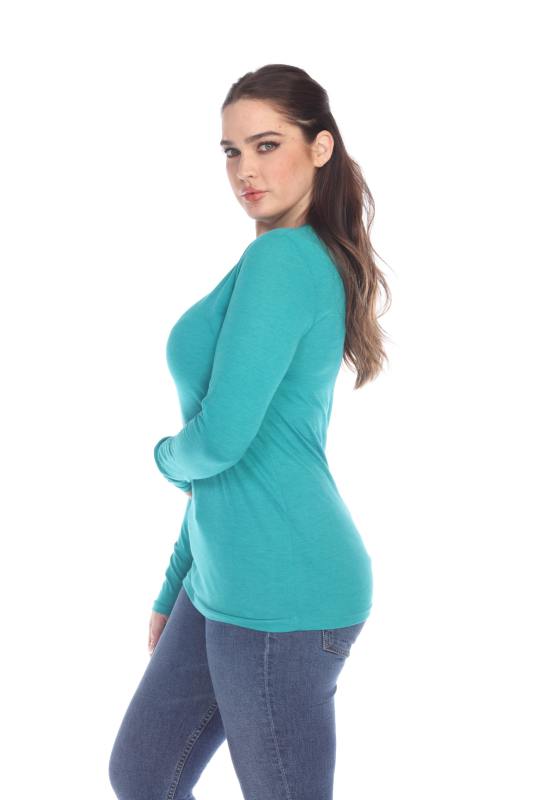 3100 Junior's Long Sleeve CVC Blended Crew Neck Tee