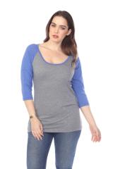 3206 Junior's Tri Blend 3/4 Contrast Sleeve Raglan