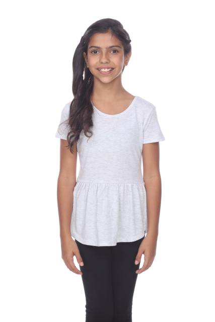 9208 Girl's Short Sleeve Peplum Tee