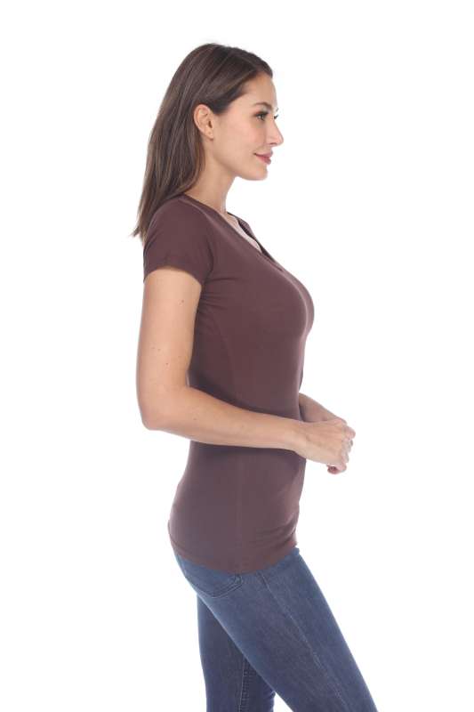 5003 Juniors Cap Sleeve "Tear Drop" V-Neck Tee