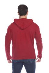 8705 Men's Long Sleeve Hooded Cotton Slub Pullover