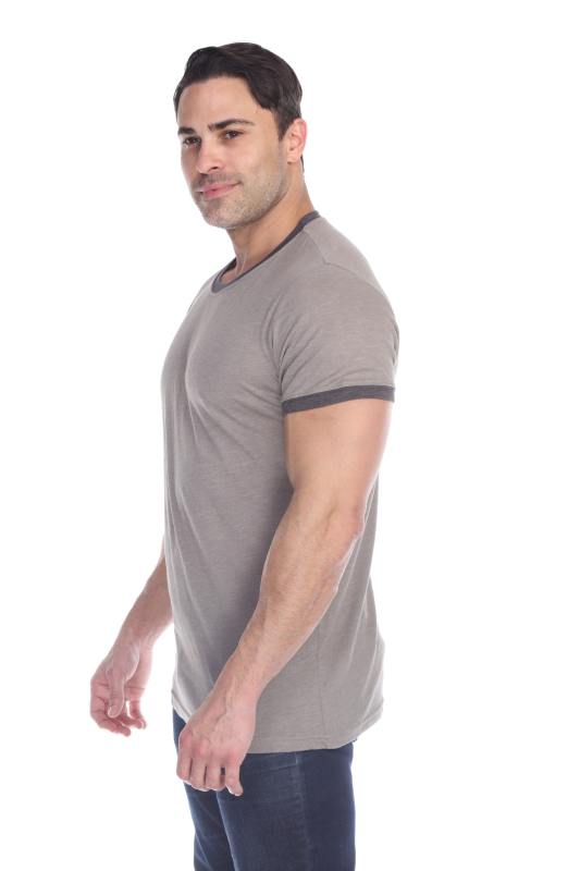 3602 Men's Short Sleeve CVC Blended Crew Neck Ringer Tee