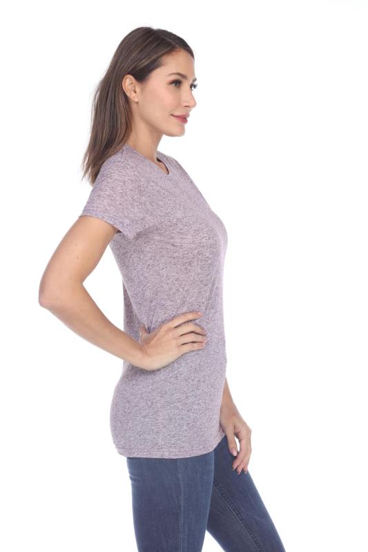 3800 Junior's Short Sleeve Poly Linen Crew Neck Tee