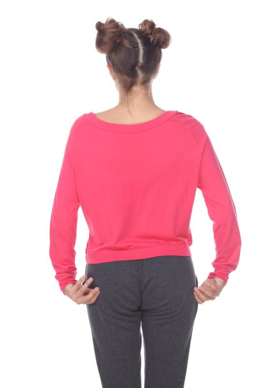 3904 Junior's Bamboo Blend Crop Long Sleeve Pullover