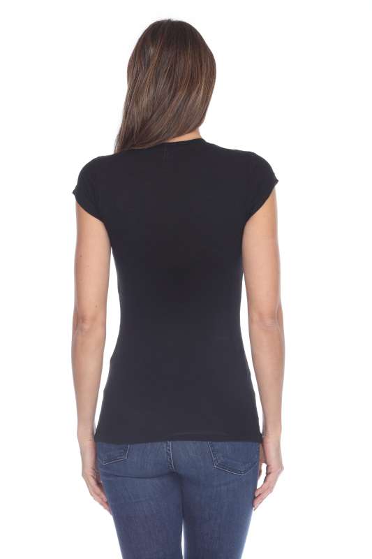6050 Juniors Cap Sleeve Cotton Slub Tee