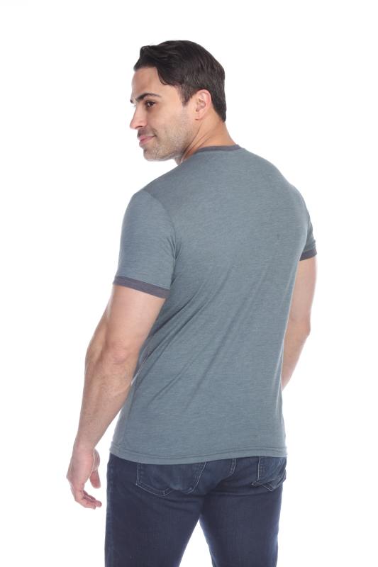 3602 Men's Short Sleeve CVC Blended Crew Neck Ringer Tee