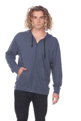 8752 Men's Cotton Slub Long Sleeve Zip Hoodie