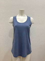7307 Ladies Tri Blend Scoop Curve Hem Tank