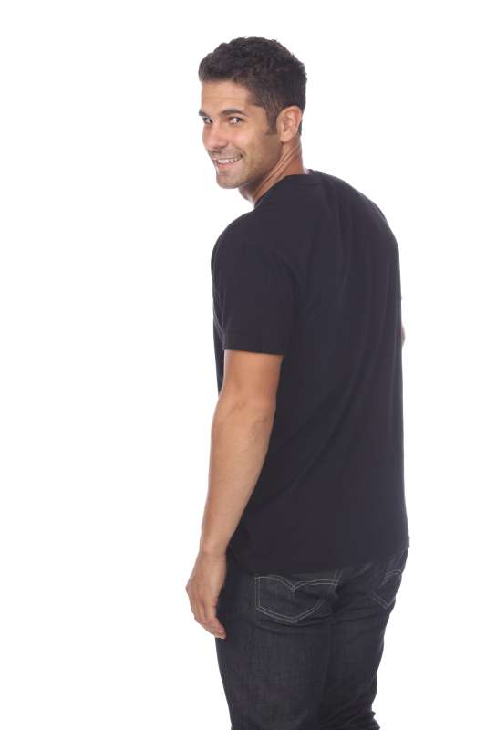 4004 Adult Unisex Short Sleeve Crew Neck Rolled Cuff Tee
