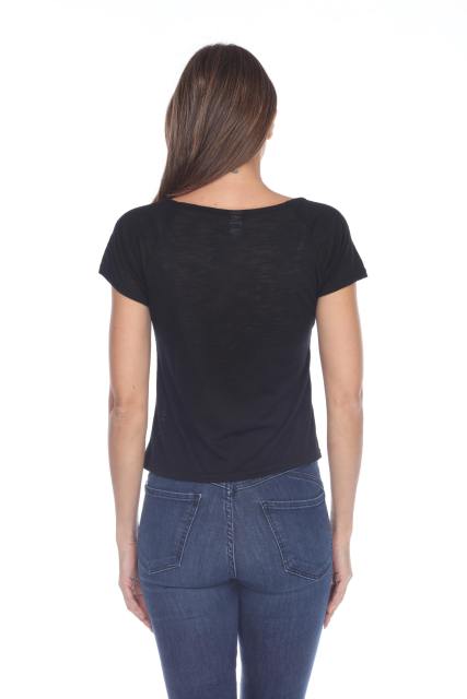 3401 Junior's Poly Rayon Slub Short Sleeve Boxy Tee