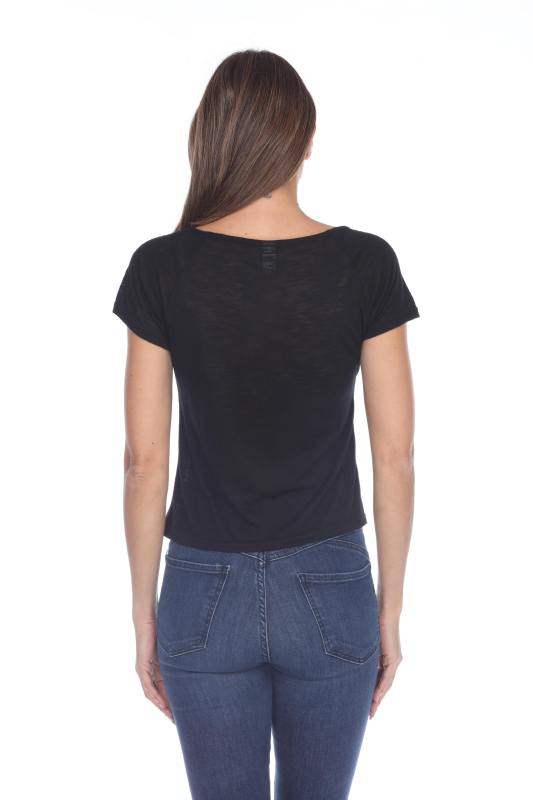3401 Junior's Poly Rayon Slub Short Sleeve Boxy Tee