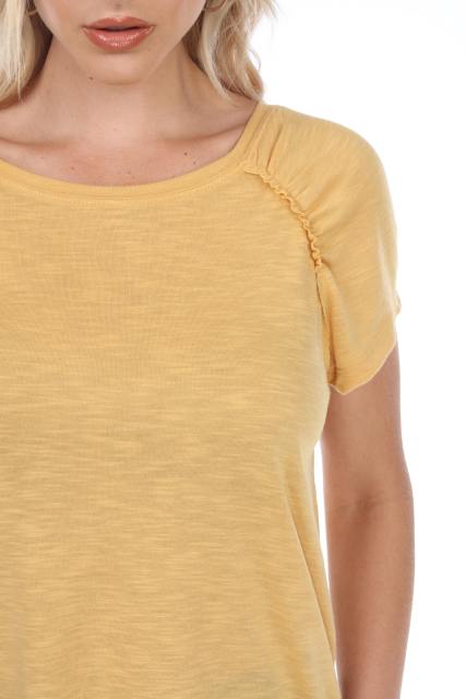 3402 Junior's Shirred Raglan Short Sleeve Tee