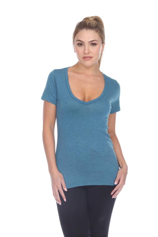 3203 Junior's Tri Blend Short Sleeve Deep V-Neck Tee
