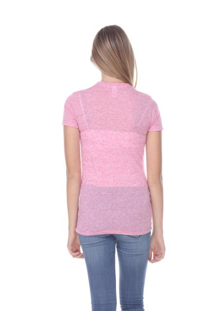 3800 Junior's Short Sleeve Poly Linen Crew Neck Tee