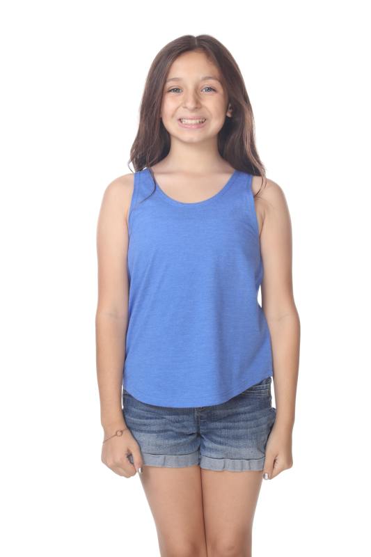 9016 Girls Curved Hem Tank Top