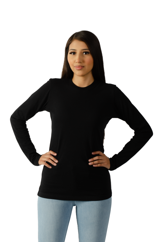 1100 Junior's Long Sleeve Crew Neck Tee
