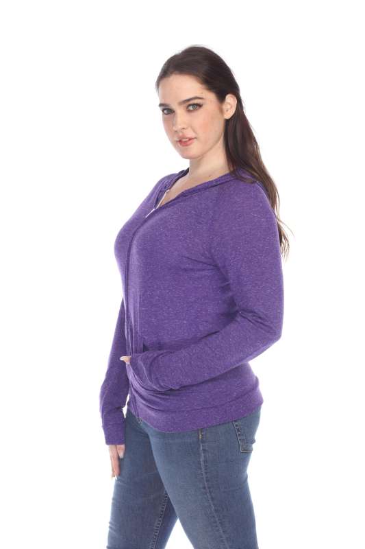 6153 Juniors Poly Linen Zip Hoodie