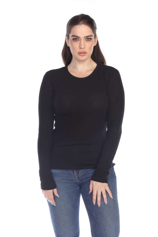 6100 Junior's Long Sleeve Thermal Crew Neck Tee