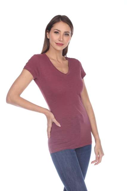6053 Juniors Cap Sleeve Cotton Slub Tee