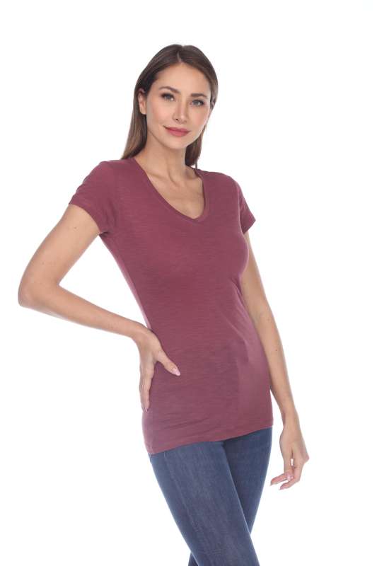 6053 Juniors Cap Sleeve Cotton Slub Tee